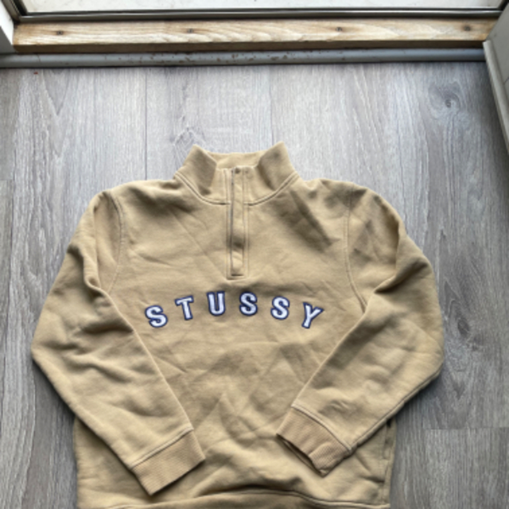 Stussy Beige Quarter-Zip Sweatshirt